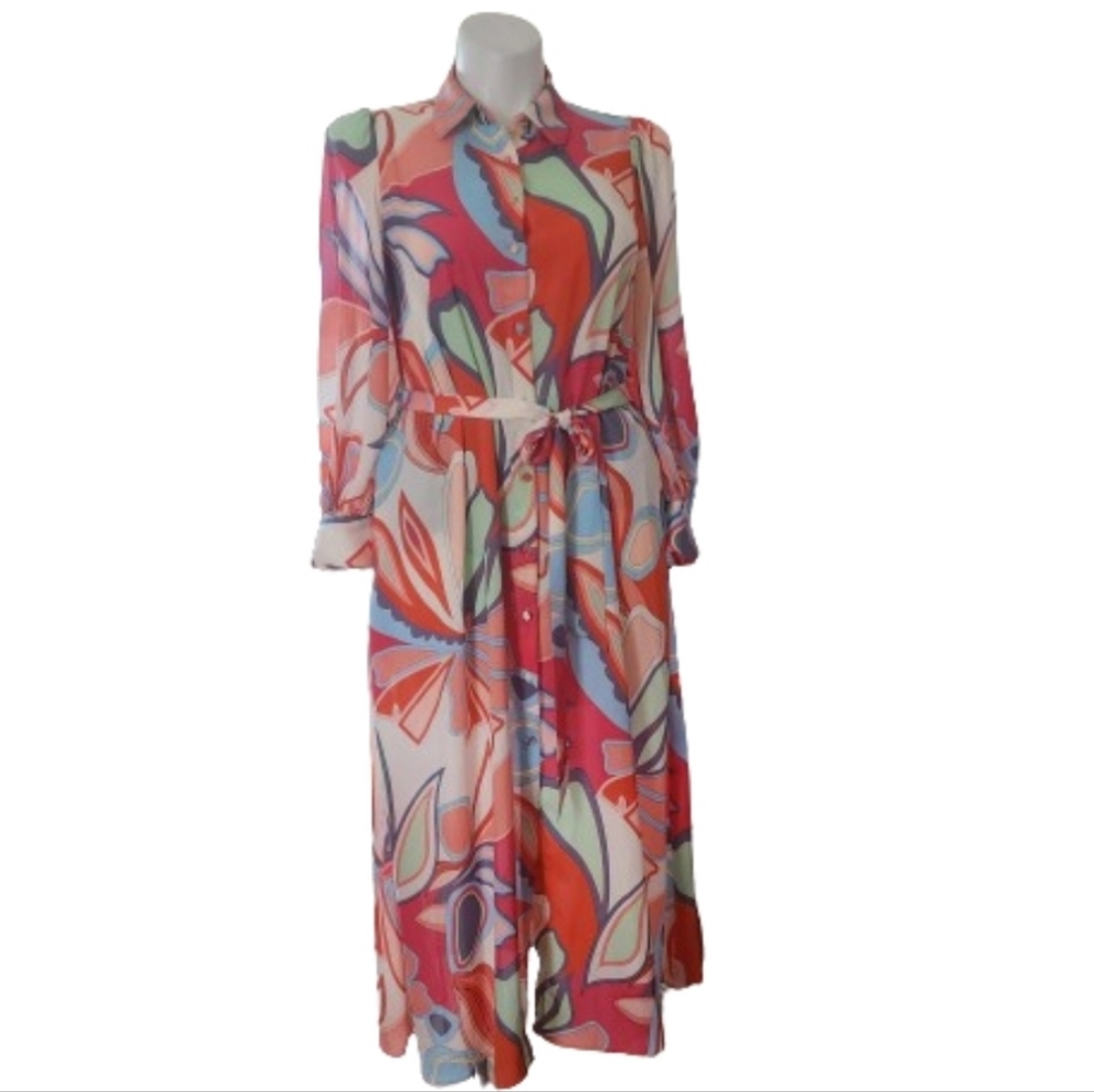 Alexis x Target Limited Edition Mixed Floral Long Sleeve Robe Dress Size M Multi